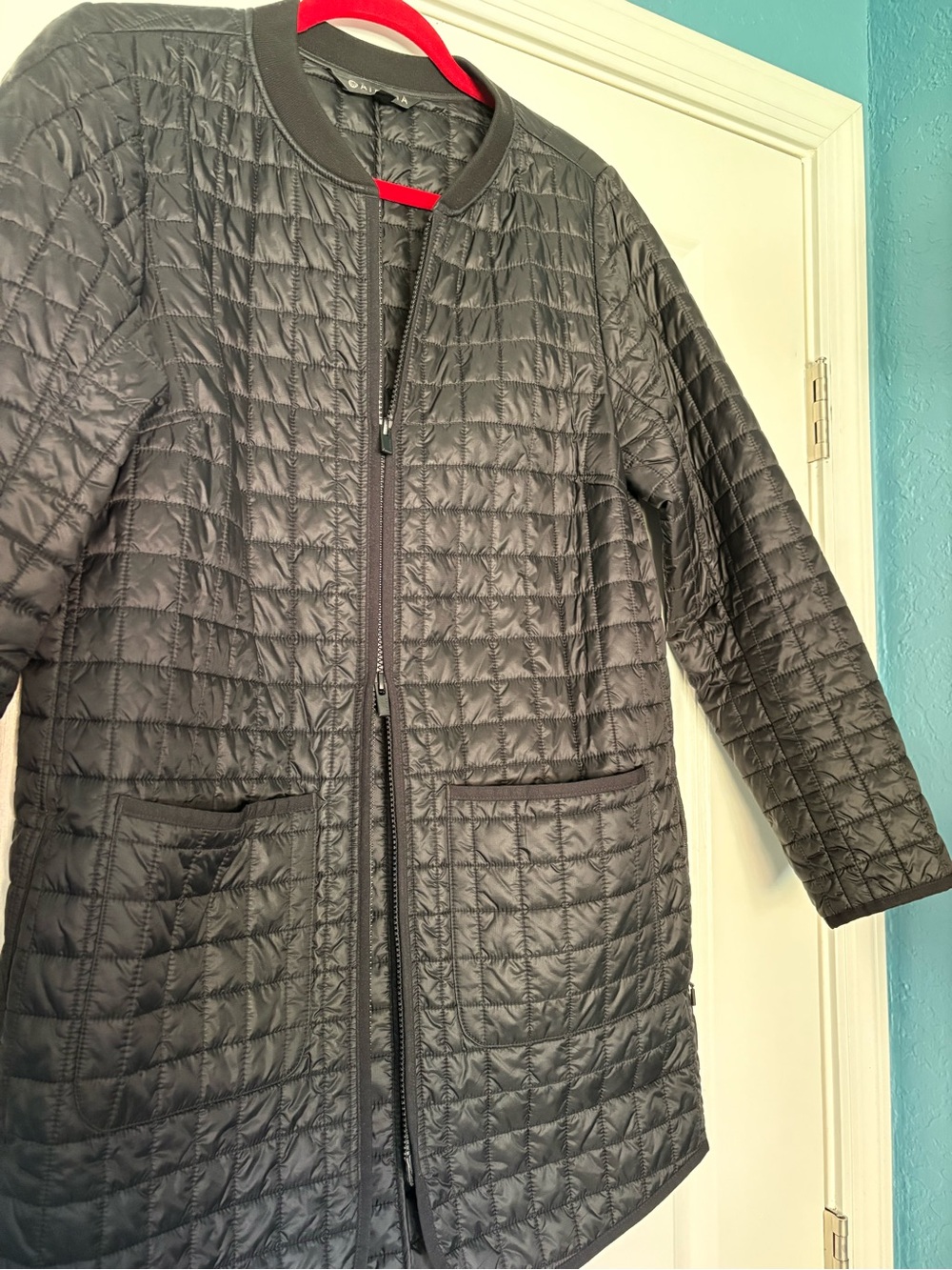 Athleta Quilted Longline Black Puffer Coat - Picture 2 of 7